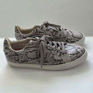 Topshop Cuba Snakeskin Print Lace Up Sneaker US 9.5
